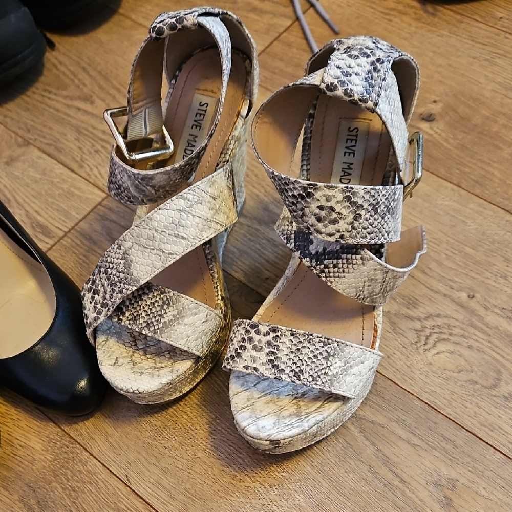 Steve Madden Snakeskin Strappy Heels